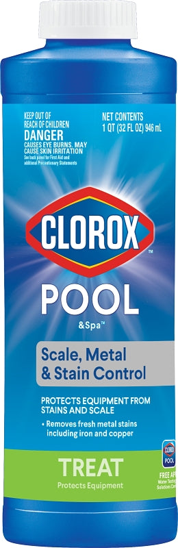 CLOROX Clorox POOL & Spa 50033CLX Scale, 32 oz, Liquid, Slight, Light Amber