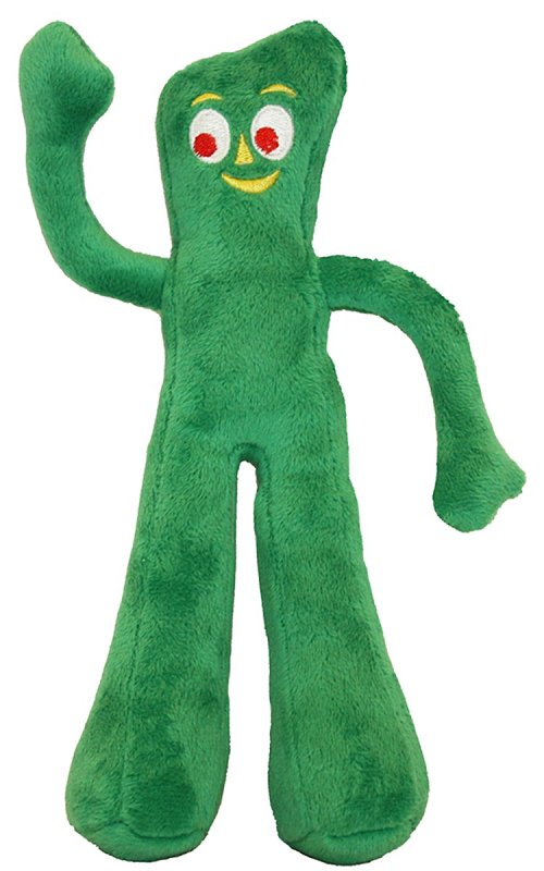 MULTIPET Multipet MP6674 09 Dog Toy, 9 in, Gumby Plush Toy, Cotton/Polyester/Squeaker