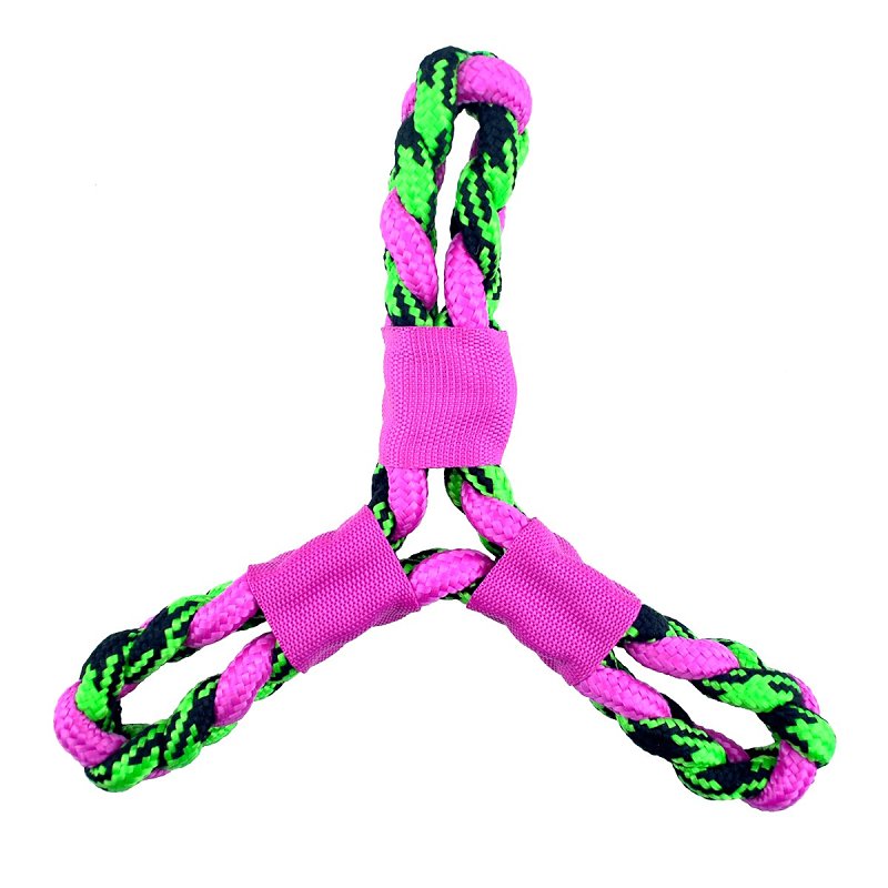 PET PARK BLVD Pet Park Blvd US2049 75 Dog Toy, Paracord Rope Twisted Tri-Flyers, Woven Paracord, Pink