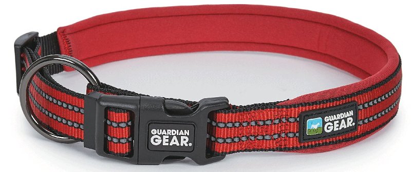 GUARDIAN GEAR Guardian Gear ZA0006 20 83 Dog Collar, O-Ring Link, 20 to 83 in L Collar, Nylon, True Red