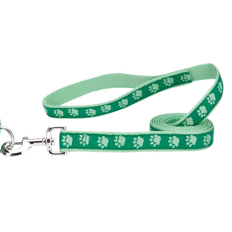 CASUAL CANINE Casual Canine ZA8861 66 43 Two-Tone Pawprint Dog Lead, 6 ft L, 1 in W, Nylon Line, Green, Fastening Method: Swivel Clip HARDWARE & FARM SUPPLIES CASUAL CANINE