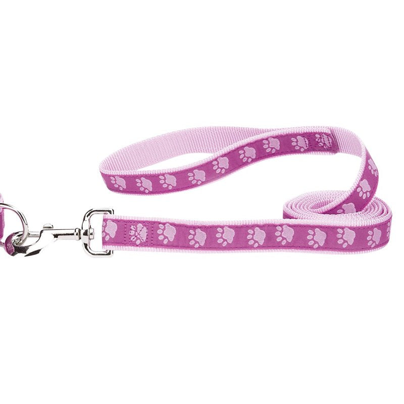 CASUAL CANINE Casual Canine ZA8861 66 75 Two-Tone Pawprint Dog Lead, 6 ft L, 1 in W, Nylon Line, Pink, Fastening Method: Swivel Clip HARDWARE & FARM SUPPLIES CASUAL CANINE