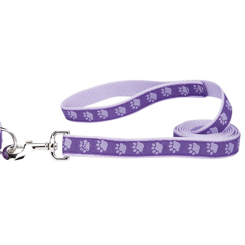 CASUAL CANINE Casual Canine ZA8861 66 79 Two-Tone Pawprint Dog Lead, 6 ft L, 1 in W, Nylon Line, Purple, Fastening Method: Swivel Clip HARDWARE & FARM SUPPLIES CASUAL CANINE