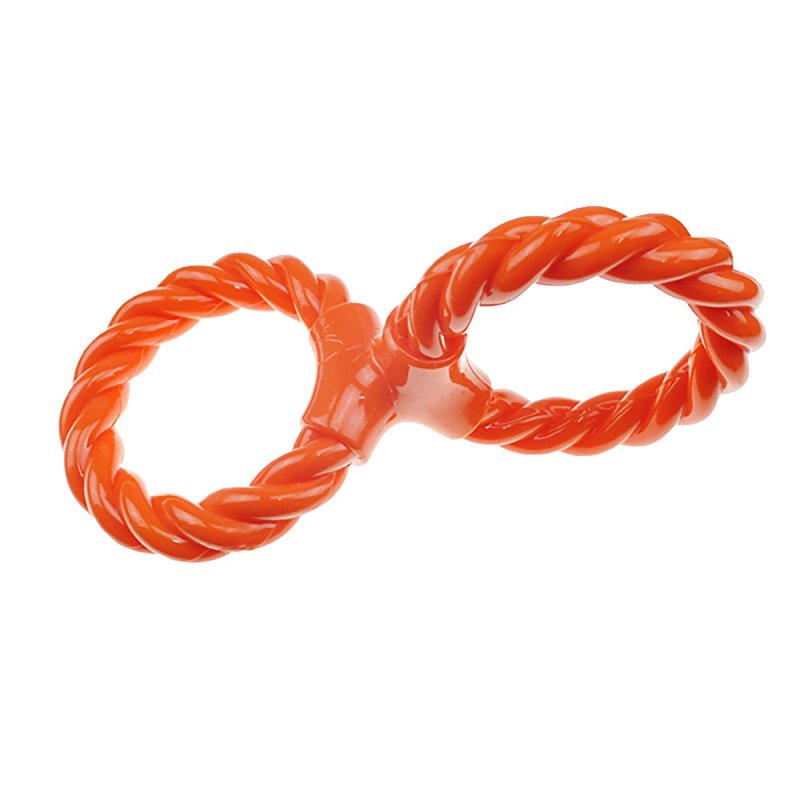 INFINITY PET Infinity ZD2053 69 Dog Toy, Rope Double Ring Twist Tug, Thermoplastic Rubber, Orange