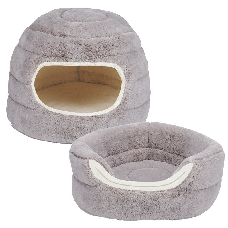 SLUMBER PET Slumber Pet ZW9087 11 Cuddler Bed, 16 in L, Polyester Cover, Gray, Machine Wash Cold on Gentle Cycle, Tumble Dry Low PET & WILDLIFE SUPPLIES SLUMBER PET