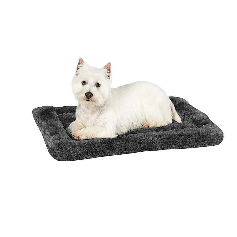 SLUMBER PET Slumber Pet ZW941 23 16 Plush Dog Mat, 23 in L, 16 in W, Plush Fur/Polyfiber Cover, Gray