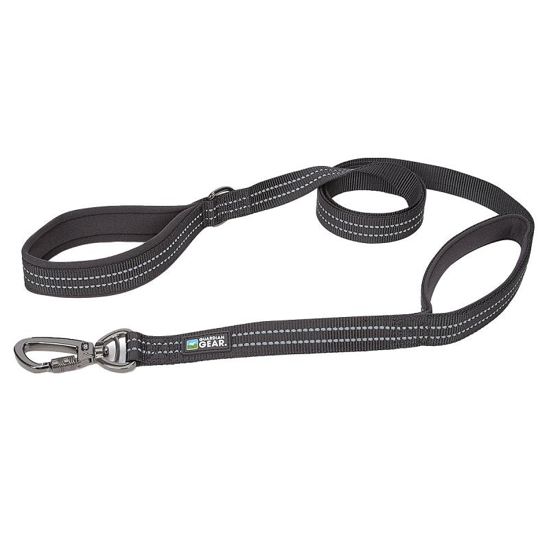 GUARDIAN GEAR Guardian Gear ZA5172 06 30 Reflective Dog Leash, 6 ft L, Nylon Line, Black, Fastening Method: Snap