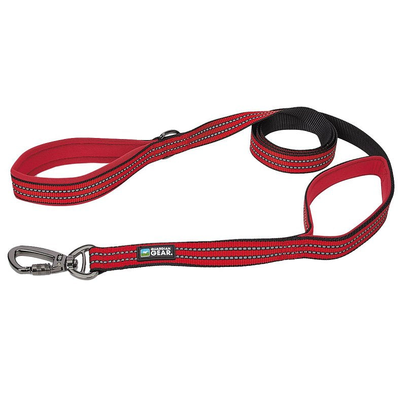 GUARDIAN GEAR Guardian Gear ZA5172 06 83 Reflective Dog Leash, 6 ft L, Nylon Line, Red, Fastening Method: Snap