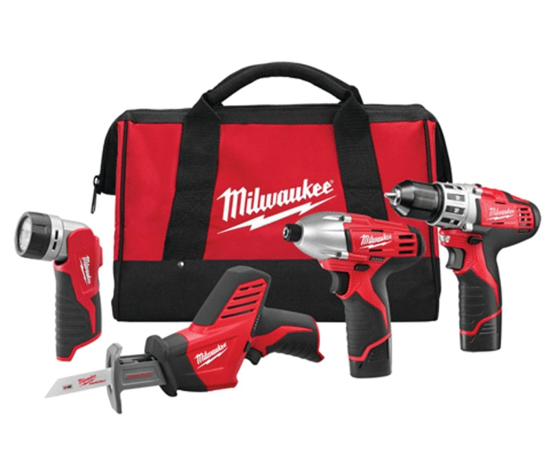 MILWAUKEE Milwaukee 2498-24 Series Combination Tool Kit, Includes: (2) Belt Clip, Battery Included, 1.5 Ah, 12 V, Lithium-Ion