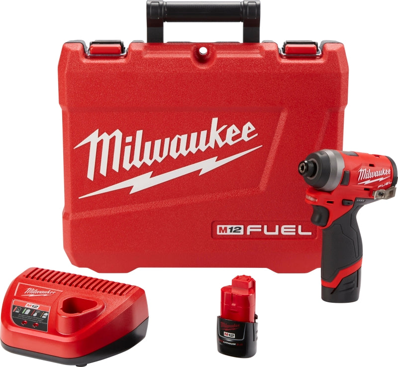 MILWAUKEE Milwaukee M12 3453-22 Impact Driver Kit, Battery Included, 12 V, 2 Ah, 1/4 in Chuck, Hex Chuck TOOLS MILWAUKEE