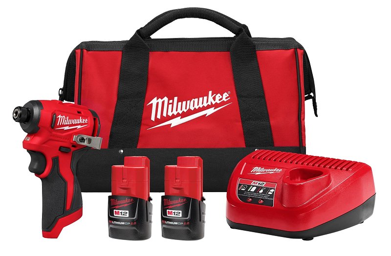 MILWAUKEE Milwaukee M12 3450-22 Subcompact Impact Driver Kit, Battery Included, 2 Ah, 1/4 in Drive, Hex Drive, 3000 rpm Speed