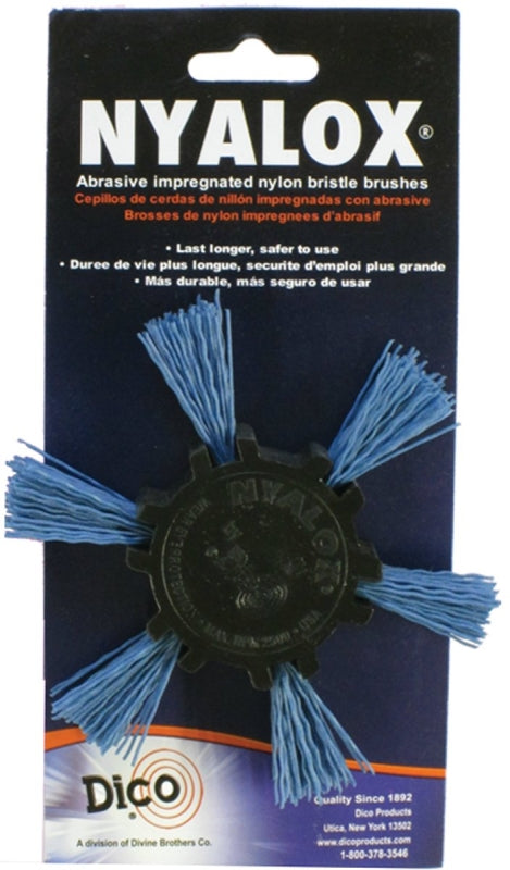DICO PRODUCTS Dico 541-788-4 Flap Wheel Brush, 4 in Dia, Nylon Bristle, 1/4 in Arbor/Shank AUTOMOTIVE DICO PRODUCTS