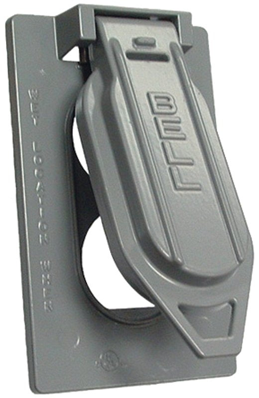 HUBBELL Hubbell 5146-5 Cover, Flip, Snap, 4-9/16 in L, 2-13/16 in W, 1-Gang, Aluminum, Gray, Powder-Coated, 6/CD ELECTRICAL HUBBELL