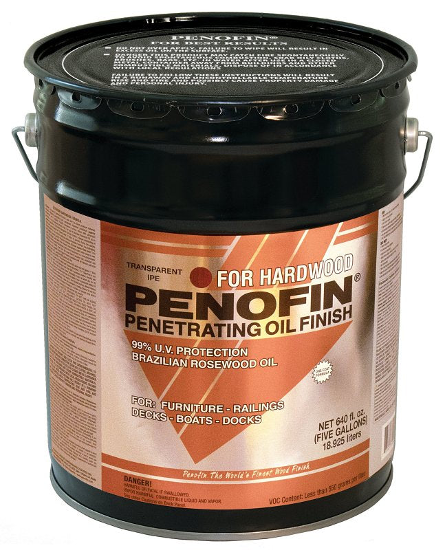 PERFORMANCE COATING INC Penofin Hardwood Series F1XHI5G Penetrating Stain, IPE, Liquid, 5 gal PAINT PERFORMANCE COATING INC