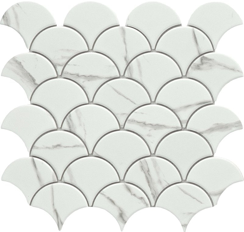 EMSER TILE Emser Tile Elegan Series W95ELEGCA1112MSLM Porcelain Mosaic Tile, 12 in L Tile, 11 in W Tile, Pressed Edge, Calacata BUILDING MATERIALS EMSER TILE