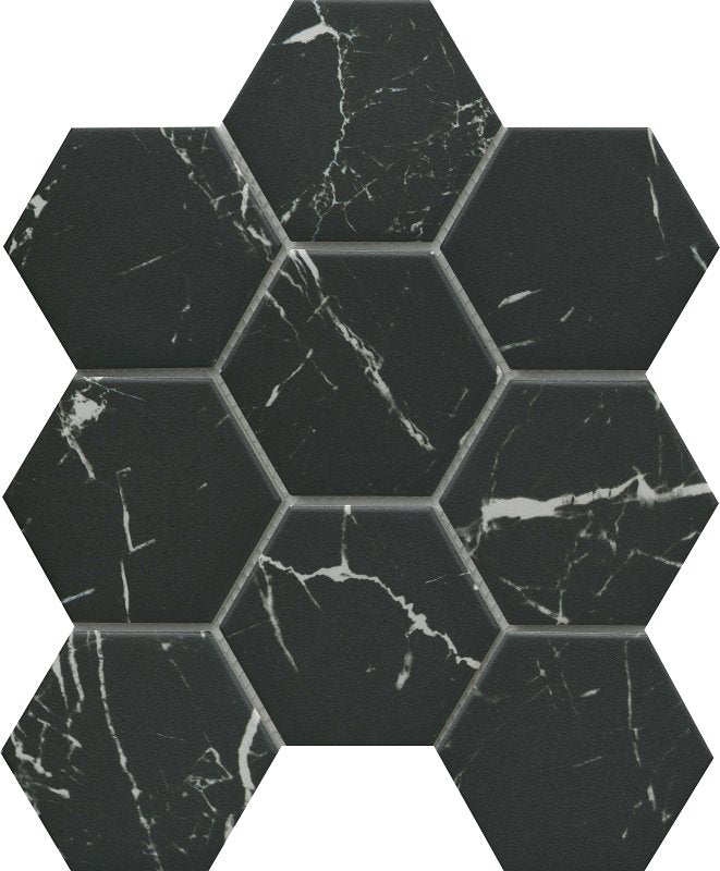 EMSER TILE Emser Tile Elegan Series W95ELEGNE1011MH4M Porcelain Mosaic Tile, 11 in L Tile, 10 in W Tile, Pressed Edge, Nero BUILDING MATERIALS EMSER TILE