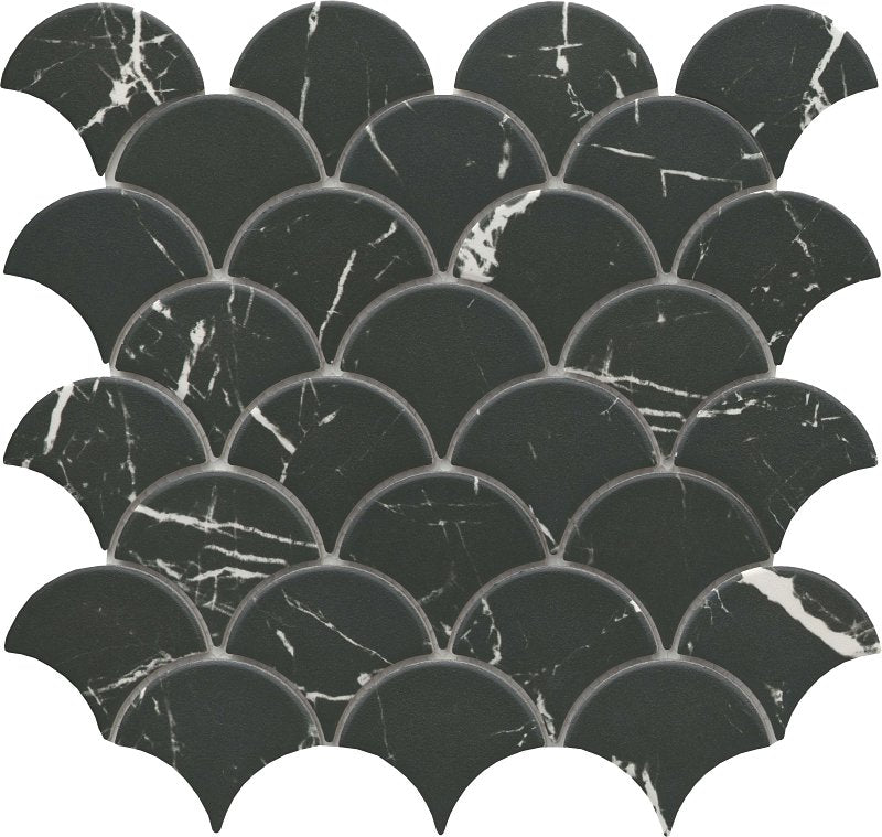 EMSER TILE Emser Tile Elegan Series W95ELEGNE1112MSLM Porcelain Mosaic Tile, 12 in L Tile, 11 in W Tile, Pressed Edge, Nero BUILDING MATERIALS EMSER TILE