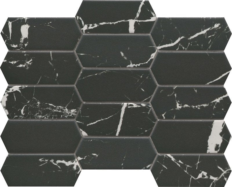 EMSER TILE Emser Tile Elegan Series W95ELEGNE1013MTKM Porcelain Mosaic Tile, 14 in L Tile, 10 in W Tile, Pressed Edge, Nero BUILDING MATERIALS EMSER TILE