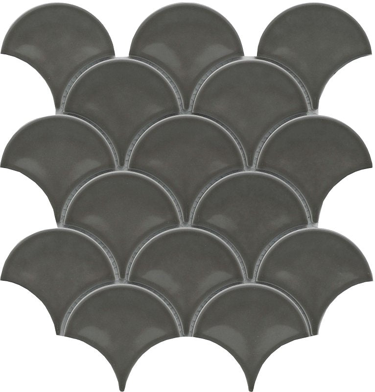EMSER TILE Emser Tile Reward Series F27REWAGR1011MFN Porcelain Mosaic Tile, 11 in L Tile, 10 in W Tile, Pressed Edge, Fan Pattern BUILDING MATERIALS EMSER TILE