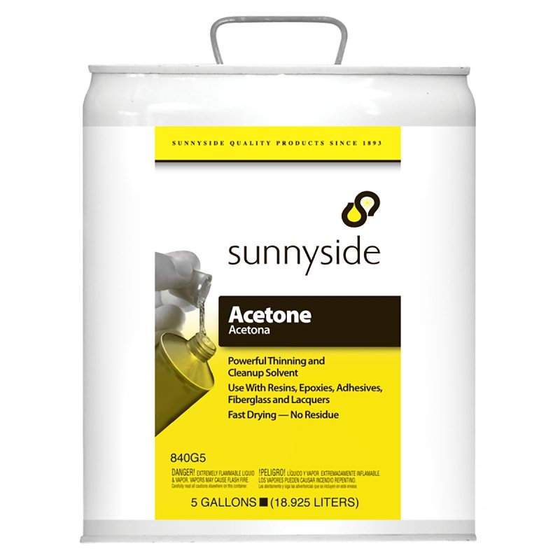 SUNNYSIDE Sunnyside 840G5 Acetone, Liquid, Pungent, Clear, 5 gal