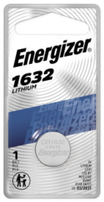 ENERGIZER BATTERY Energizer ECR1632BP Coin Cell Battery, 3 V Battery, 130 mAh, Lithium, Manganese Dioxide ELECTRICAL ENERGIZER BATTERY
