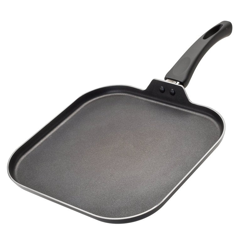 ECOLUTION Epoca EEGY-3228 Non-Stick Griddle, Aluminum, Gray, Dishwasher Safe: Yes, Ergonomic Handle