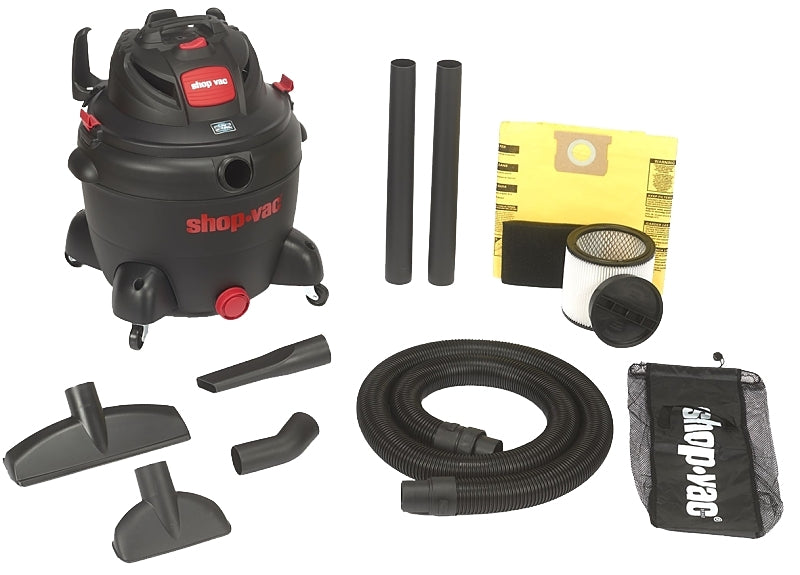 SHOP-VAC Shop-Vac 8252605 Wet/Dry Vacuum, 16 gal Vacuum, 150 cfm Air, Cartridge, Disposable Filter, 6.5 hp, 120 VAC TOOLS SHOP-VAC