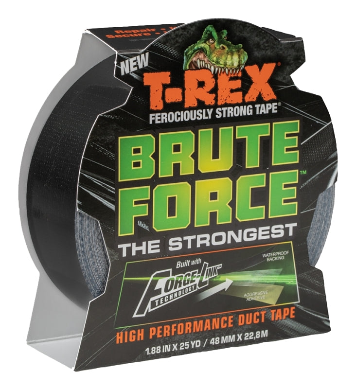 T-REX T-Rex Brute Force 242703 Duct Tape, 25 yd L, 1.88 in W, Black