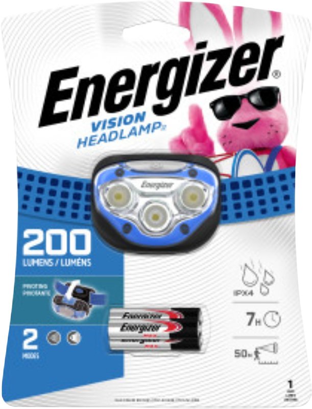 ENERGIZER BATTERY Energizer HDA32E Headlamp, AAA Battery, LED Lamp, 200 Lumens, 50 m Beam Distance, 7 hr Run Time