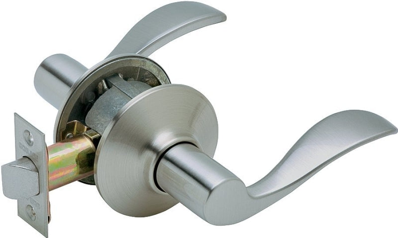SCHLAGE LOCK Schlage Accent Series F10 ACC 619 Passage Lever, Mechanical Lock, Satin Nickel, Metal, Residential, 2 Grade HARDWARE & FARM SUPPLIES SCHLAGE LOCK