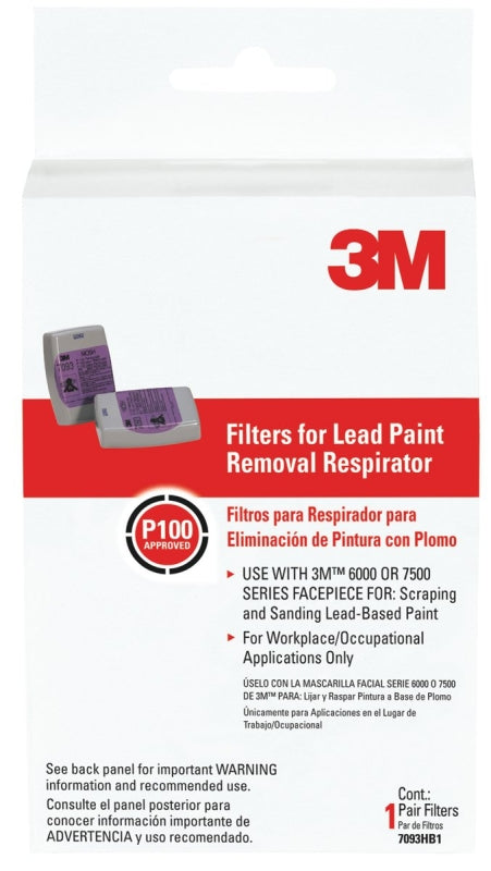 3M 3M P100 Series 7093H1-DC Respirator Cartridge, Bayonet, Plastic Frame