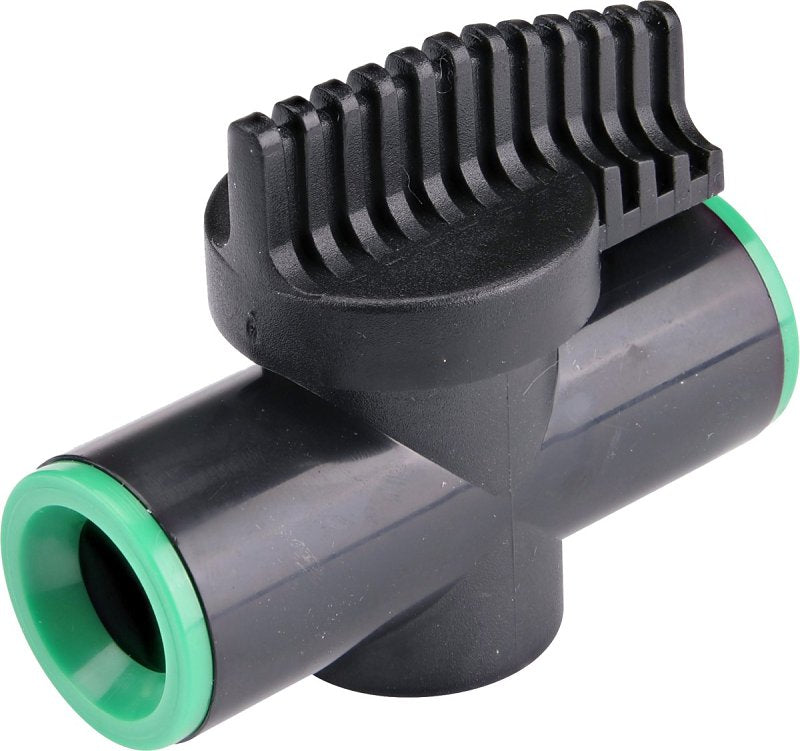 RAINDRIP Rain Bird 61700UB Inline Valve, 1/2 in, Compression, ABS Body, Black
