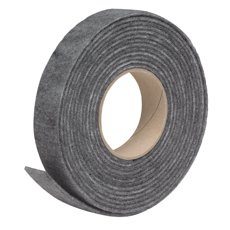 FROST KING Frost King S214/17H Door Weatherstrip, 1-1/4 in W, 3/16 in Thick, 17 ft L, Felt Cloth, Gray, Nail, Staple, Tack