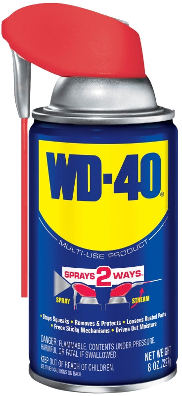 WD-40 WD-40 SMART STRAW 490026 Lubricant, Multi-Purpose, Petroleum Base, Light Amber, 8 oz Aerosol Can, Liquid