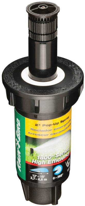 RAINBIRD Rain Bird 1802HEVN15 Spray Head Sprinkler, Full-Circle, 0.1 gpm, 1/2 in Connection, FNPT, 12 to 15 ft, Plastic