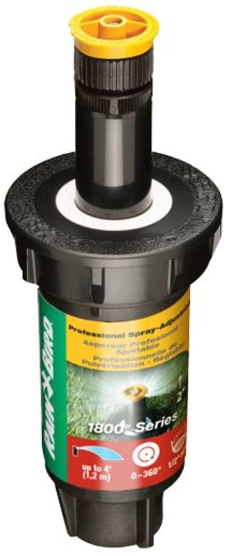 RAINBIRD Rain Bird 1802AP4 Pop-Up Sprinkler, 1/2 in Connection, FNPT, 2 in H Pop-Up, 4 ft, Adjustable Nozzle, Plastic