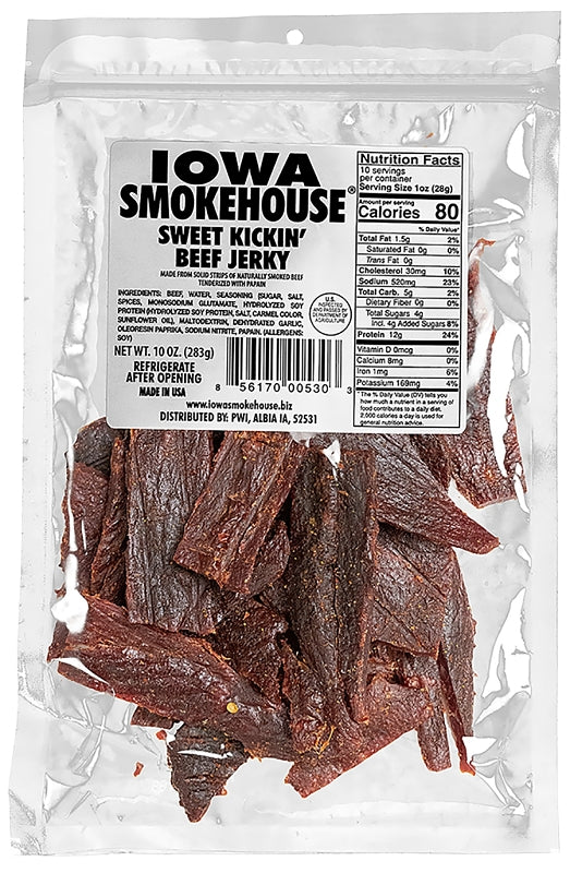 IOWA SMOKEHOUSE Iowa Smokehouse IS-10JSK Beef Jerky, Sweet Kickin, 10 oz Pouch HOUSEWARES IOWA SMOKEHOUSE