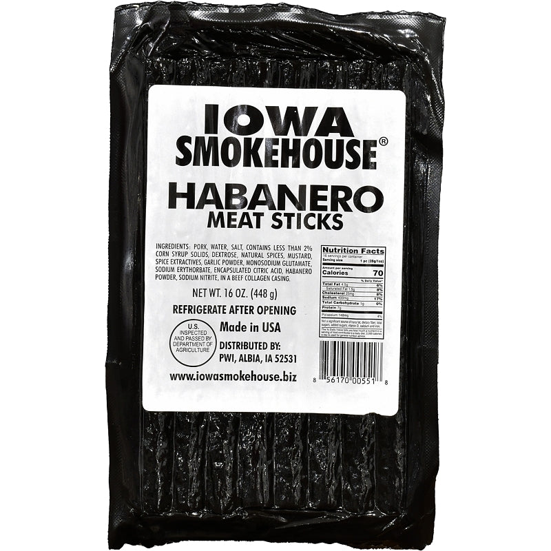 IOWA SMOKEHOUSE Iowa Smokehouse is-16msh Meat Stick, Habanero, 16 oz