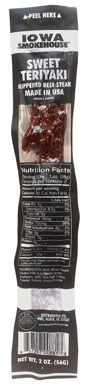IOWA SMOKEHOUSE Iowa Smokehouse IS-2KBT Kippered Beef Steak, Sweet Teriyaki, 2 oz