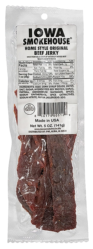 IOWA SMOKEHOUSE Iowa Smokehouse IS-5JN Beef Jerky, Homestyle Original, 5 oz Pack HOUSEWARES IOWA SMOKEHOUSE