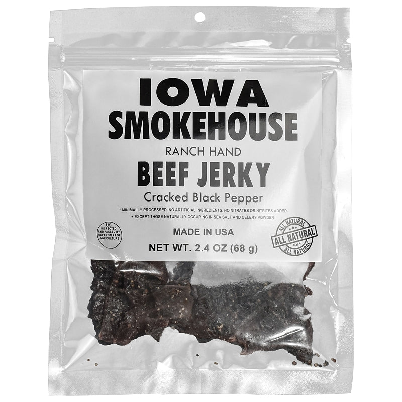 IOWA SMOKEHOUSE Iowa Smokehouse is-rh2jp-m Snacks, Beef Jerky Cracked Black Pepper, 2.4 oz, Bag