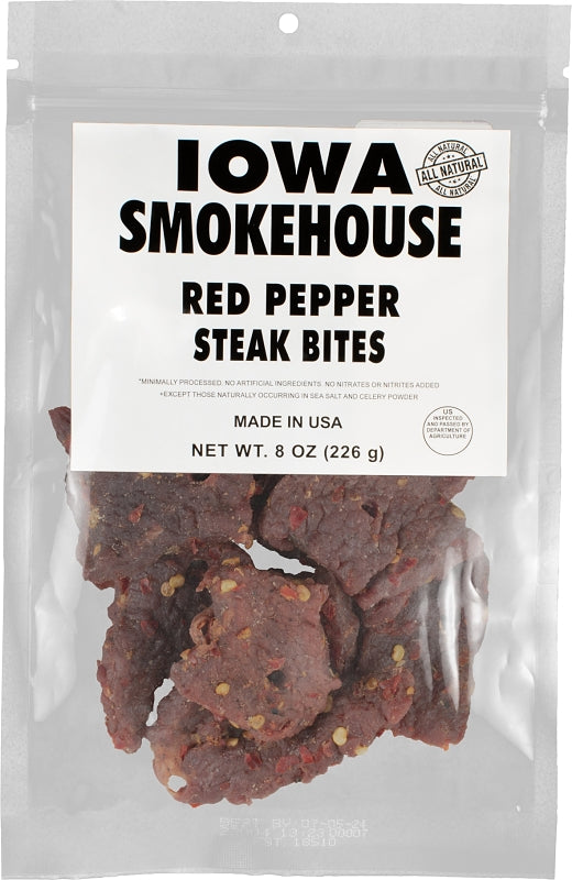 IOWA SMOKEHOUSE Iowa Smokehouse IS-SBRP-6CT Steak Bites, Red Pepper, 8 oz Resealable Bag HOUSEWARES IOWA SMOKEHOUSE