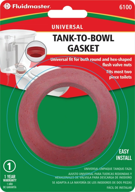 FLUIDMASTER Fluidmaster 6100 Tank-to-Bowl Gasket, Sponge Rubber, For: Closed Coupled Toilets, Round and Hex Shaped Flush Valve Nuts