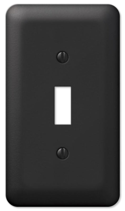 AMERELLE Amerelle Devon Series 935TBK Wallplate, 1-Toggle, 5 in L, 2-13/16 in W, 1-Gang, Steel, Black