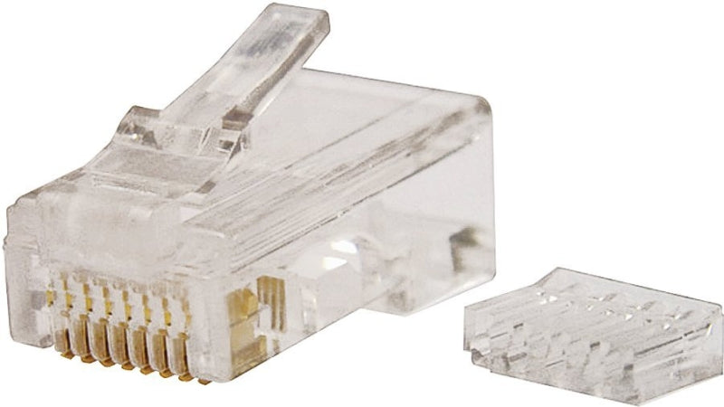 GB Gardner Bender GMC-88M6 Modular Plug, Rounded Cable, RJ-45 Connector, 8-Contact, 8-Position, White, 50/PK AUTOMOTIVE GB