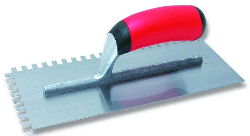 QLT BY MARSHALLTOWN QLT 15672 Trowel, 1/4 in W x 3/8 in D Notch, 11 in L, 4-1/2 in W, Square Notch, Soft Grip Handle TOOLS QLT BY MARSHALLTOWN