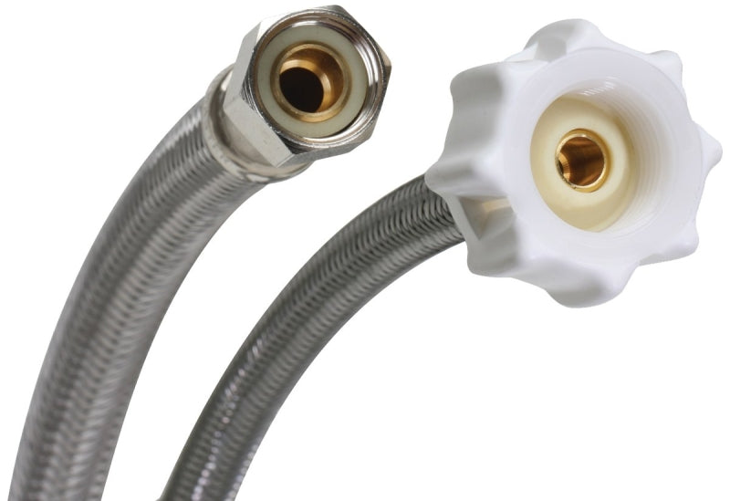 FLUIDMASTER Fluidmaster Click Seal Series B1T12CS Toilet Connector, 12 in L, 3/8 in Inlet, Compression Inlet, 7/8 in Outlet
