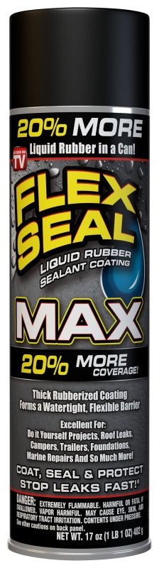 FLEX SEAL Flex Seal FSMAXBLK24 Rubberized Spray Coating, Black, 17 oz, Can