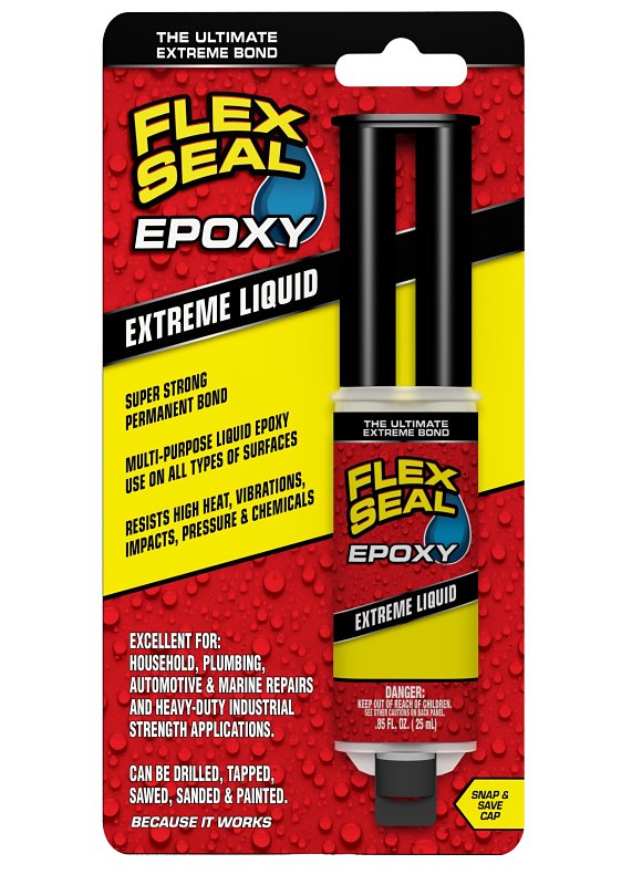 FLEX SEAL Flex Seal EFSBLKR25 Epoxy Adhesive, Liquid, Black, 25 mL Syringe HOUSEWARES FLEX SEAL
