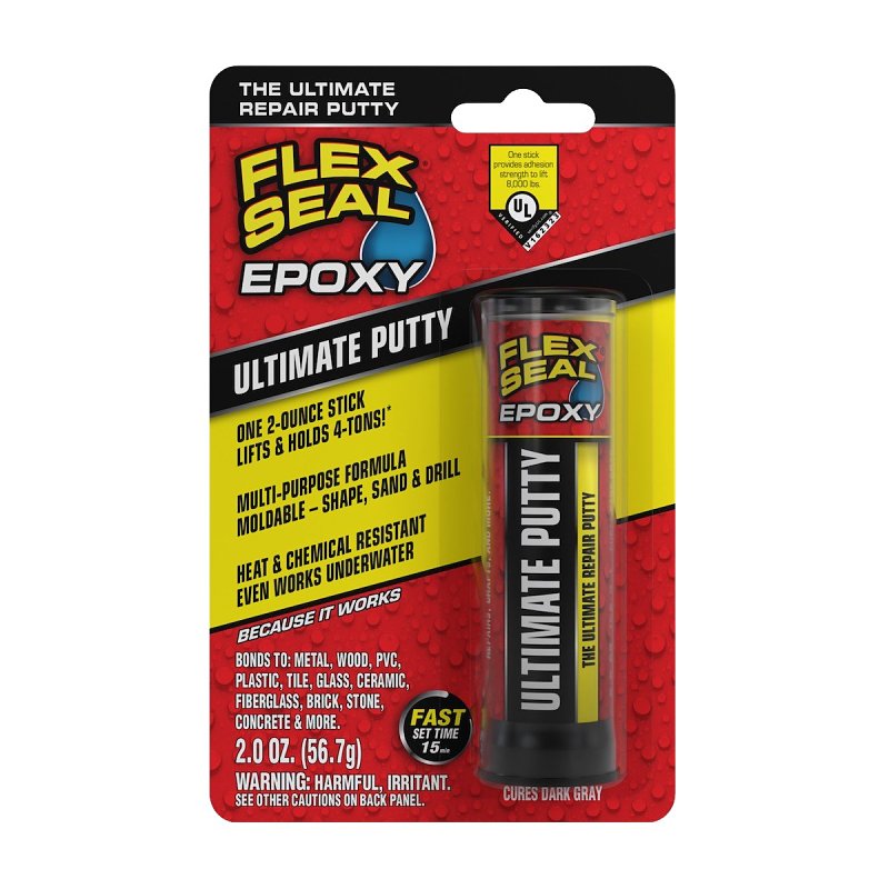 FLEX SEAL Flex Seal EFSGRYR15P Epoxy Putty, Putty, Dark Gray, 2 oz Stick